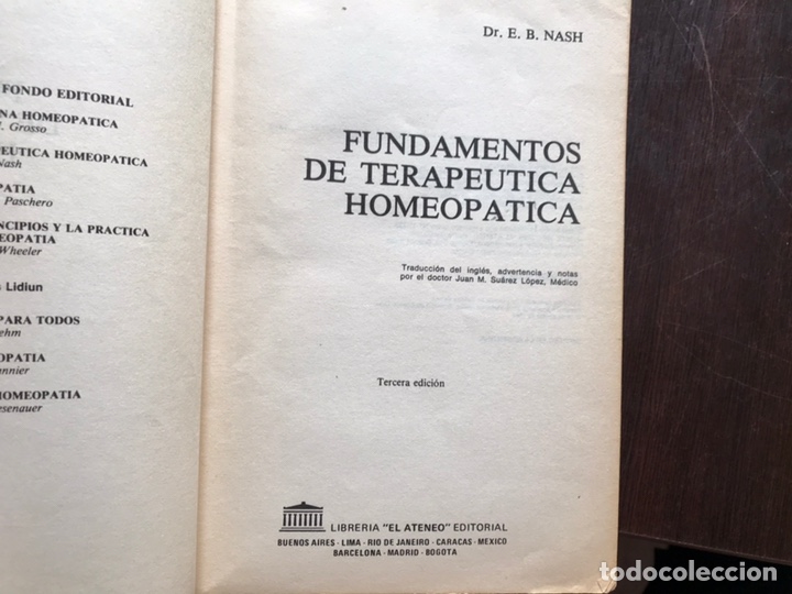 Libros de segunda mano: Fundamentos de terap&eacute;utica homeop&aacute;tica. E. B. Nash - Foto 3