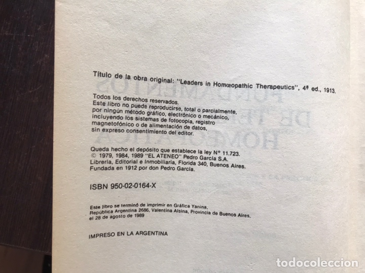 Libros de segunda mano: Fundamentos de terap&eacute;utica homeop&aacute;tica. E. B. Nash - Foto 4