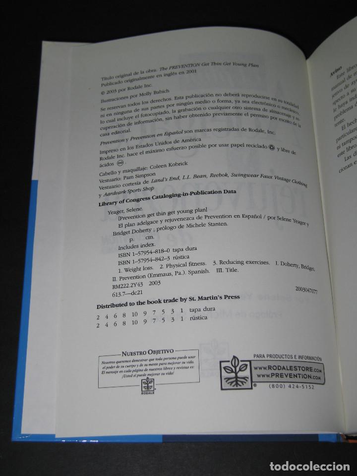 Libros de segunda mano: Libro EL PLAN, ADELGACE Y REJUVENEZCA - DE PREVENTION - 2003 - 577 p&aacute;g. - Foto 4