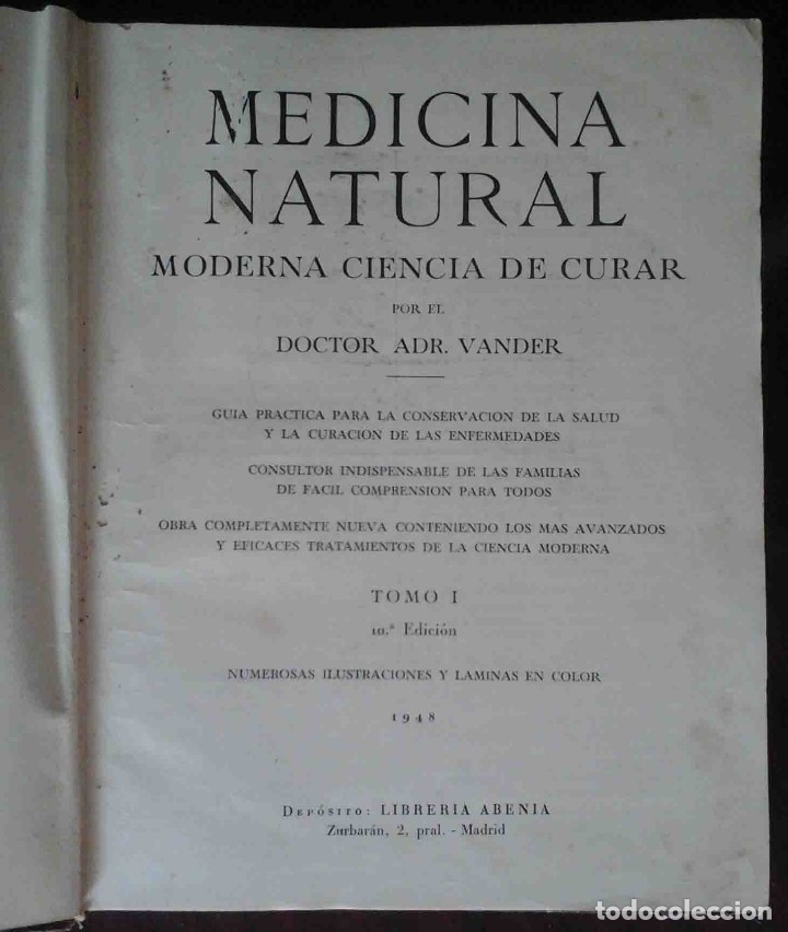 Libros de segunda mano: Medicina natural. Tomo I. Dr. Vander. - Foto 2
