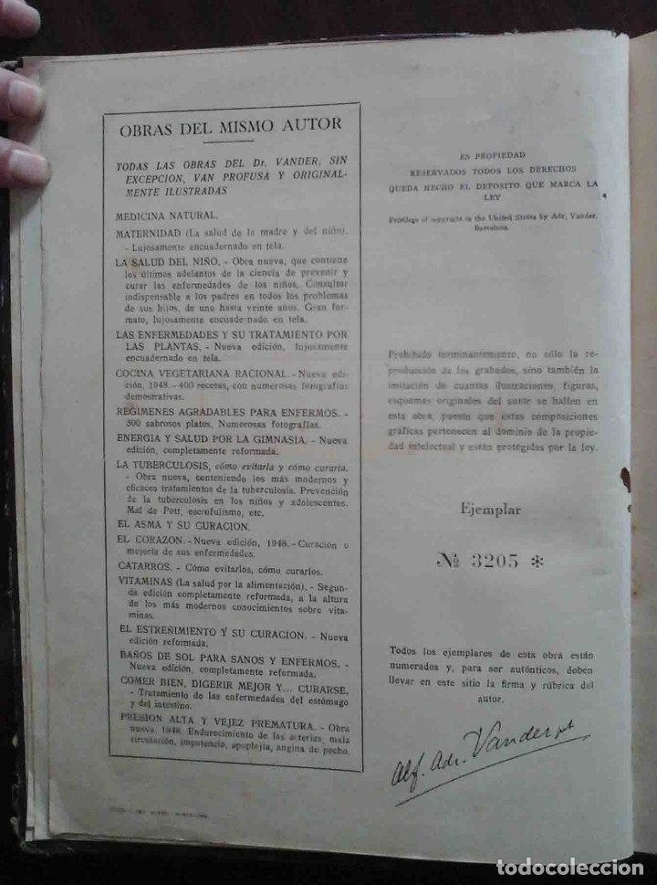 Libros de segunda mano: Medicina natural. Tomo I. Dr. Vander. - Foto 3