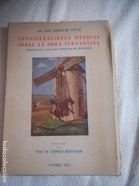 Libri di seconda mano: CONSIDERACIONES MEDICAS SOBRA LA OBRA CERVANTINA. JOSE RIQUELME SALAR. 1947. MADRID. LEER
