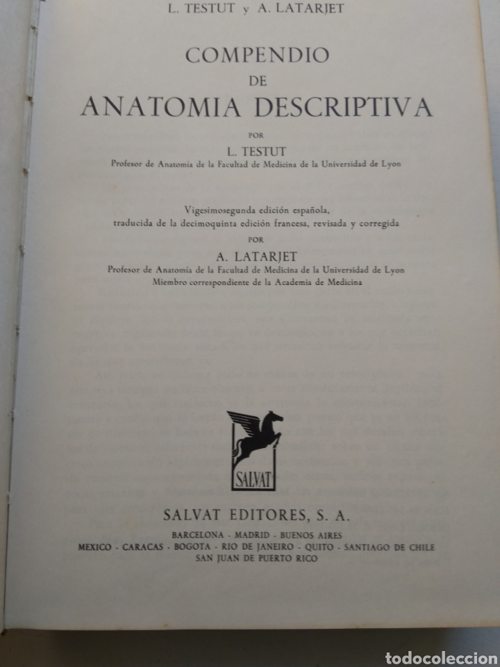 Libros de segunda mano: COMPENDIO DE ANATOM&Iacute;A DESCRIPTIVA - Foto 2