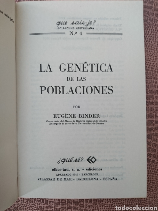 Libros de segunda mano: La genetica de las poblaciones - Foto 3
