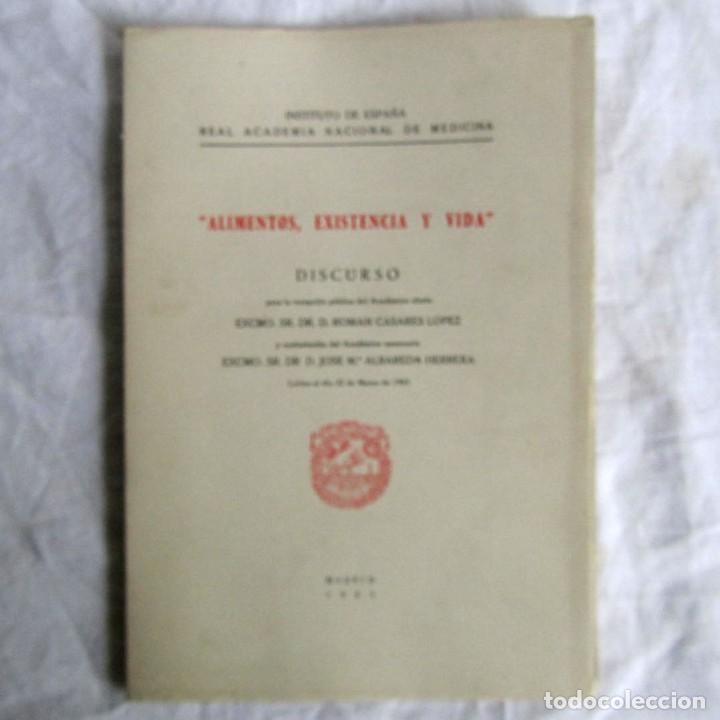 Second hand books: alimentos, existencia y vida, Rom&aacute;n Casares L&oacute;pez, 1963, Firma y dedicatoria del autor