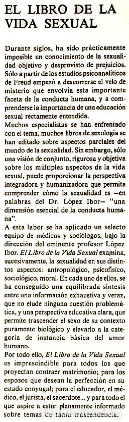 Libros de segunda mano: El libro de la vida sexual - L&oacute;pez-Ibor - Foto 3