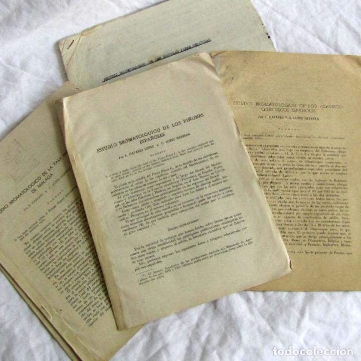 Second hand books: Separatas estudios bromatol&oacute;gicos de ciruelas pasas, pi&ntilde;ones, albaricoques y pasa moscatel espa&ntilde;olas
