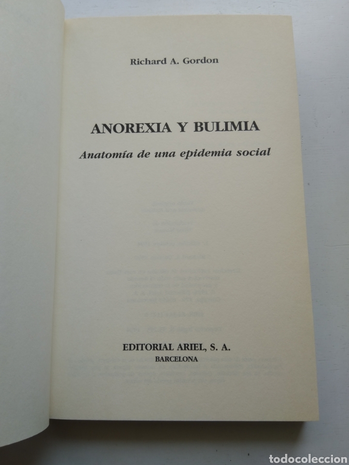 Libros de segunda mano: ANOREXIA Y BULIMIA/RICHARD A. GORDON - Foto 2