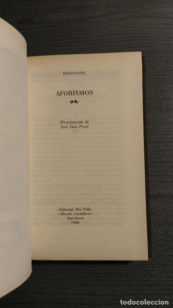 Libros de segunda mano: AFORISMOS. HIP&Oacute;CRATES. EDITORIAL ALTA FULLA, - Foto 9