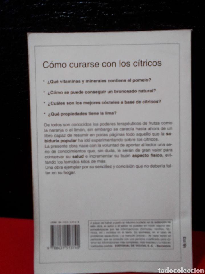 Libros de segunda mano: C&Oacute;MO CURARSE CON LOS C&Iacute;TRICOS.EDITORIAL DE VECCHI. - Foto 4