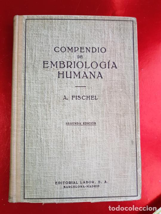 Second hand books: COMPENDIO DE EMBRIOLOG&Iacute;A HUMANA-A.FISCHEL-2&ordf;edici&oacute;n-1951-117 ilust.blanco/negro y color-ver fotos