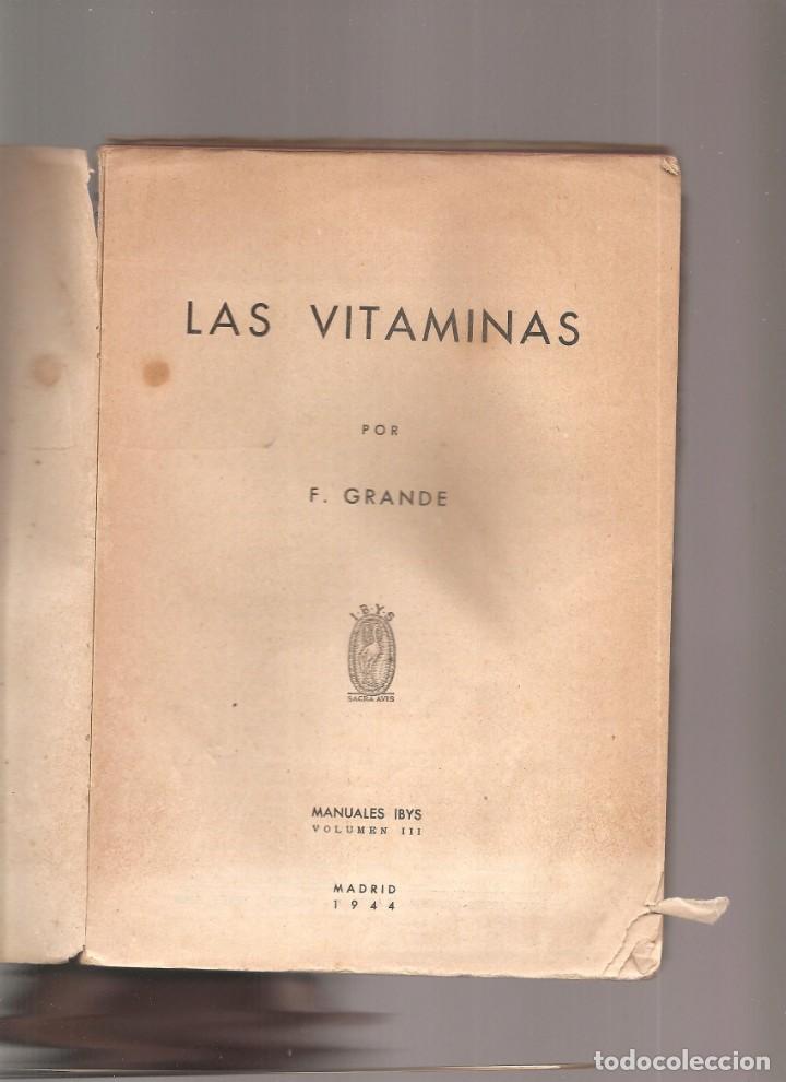 Libros de segunda mano: F. GRANDE. LAS VITAMINAS - Foto 1