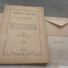 Libros de segunda mano: LIBRO TESIS DOCTORAL - LUIS LORAS LÓPEZ - MADRID 1951 - FARMACIA LORAS - VALENCIA -. Lote 218941441