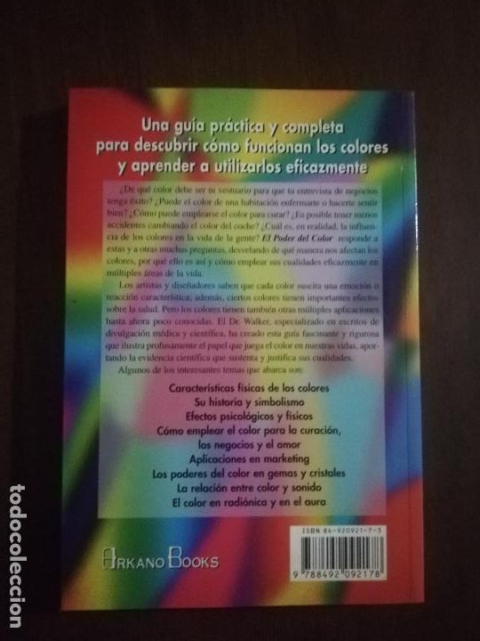 Libros de segunda mano: EL PODER DEL COLOR. DR. MORTON WALKER. 1999. PAG. 217. - Foto 2