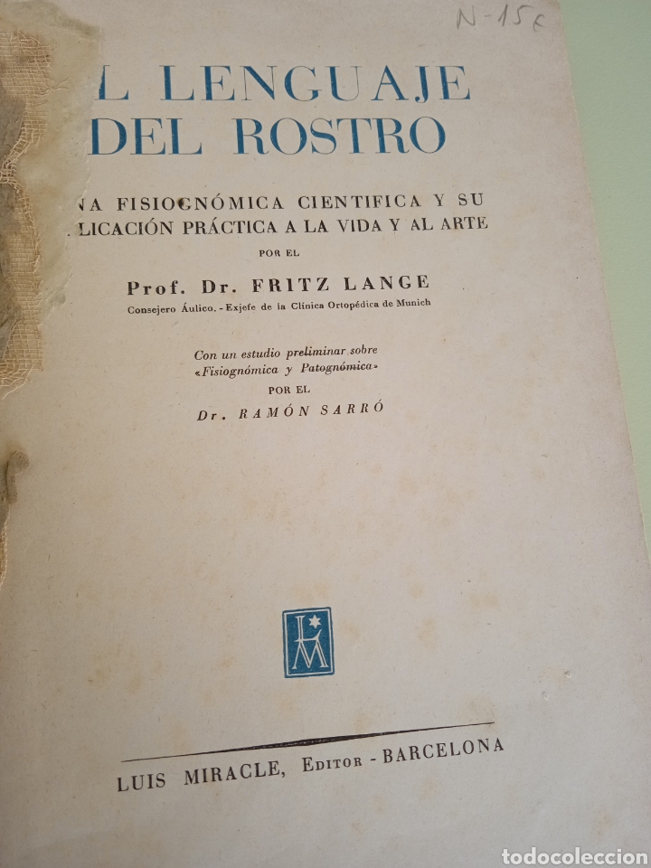Libros de segunda mano: El lenguaje del rostro. Fritz Lange. - Foto 2