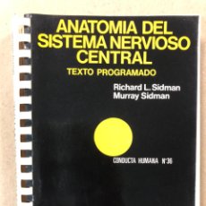 Libros de segunda mano: ANATOMÍA DEL SISTEMA NERVIOSO CENTRAL (TEXTO PROGRAMADO). RICHARD L. SIDMAN Y MURRAY SIDMAN. Lote 234551985