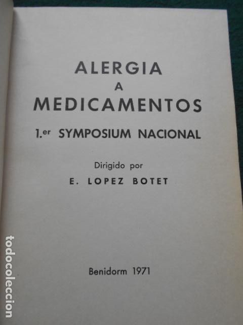 Libros de segunda mano: Alergia a medicamentos E. Lopez Botet 1&ordm; simposi&oacute;n - Foto 2