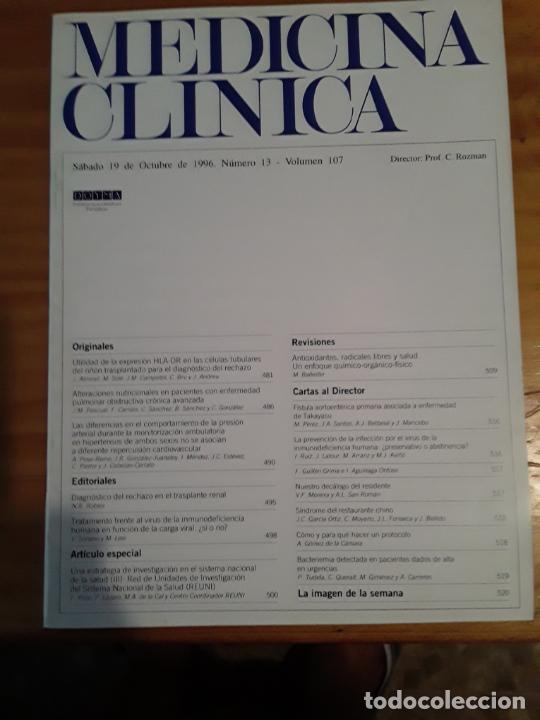 Libri di seconda mano: REVISTA DE MEDICINA, MEDICINA CLINICA, VOL 107, N- 13, 19 DE OCTUBRE 1996.VER INDICE.
