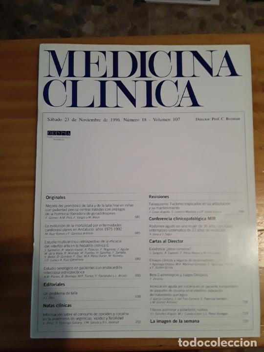 Libri di seconda mano: REVISTA DE MEDICINA, MEDICINA CLINICA, VOL 107, N- 18, 23 DE NOVIEMBRE 1996.VER INDICE.