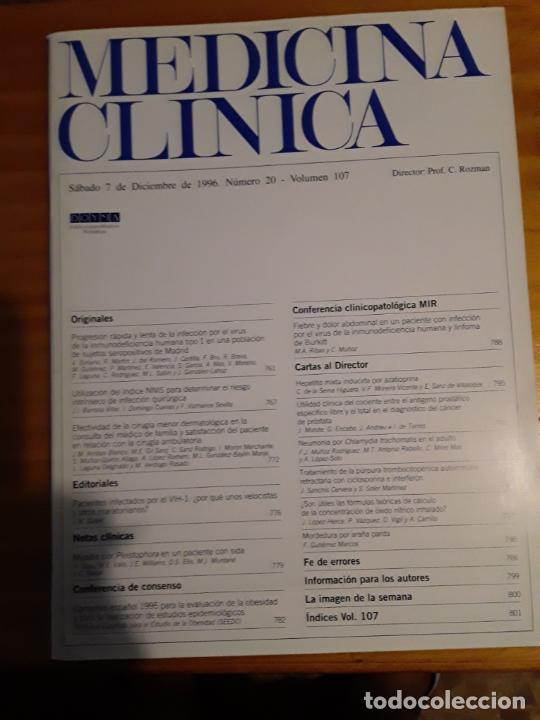 Libri di seconda mano: REVISTA DE MEDICINA, MEDICINA CLINICA, VOL 107, N- 20, 7 DE DICIEMBRE 1996.VER INDICE.