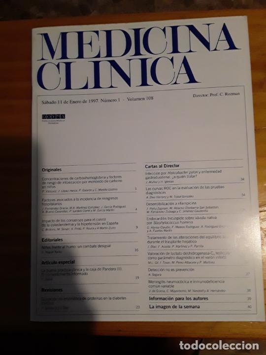 Libri di seconda mano: REVISTA DE MEDICINA, MEDICINA CLINICA, VOL 108, N- 1,11 DE ENERO 1997 .VER INDICE.