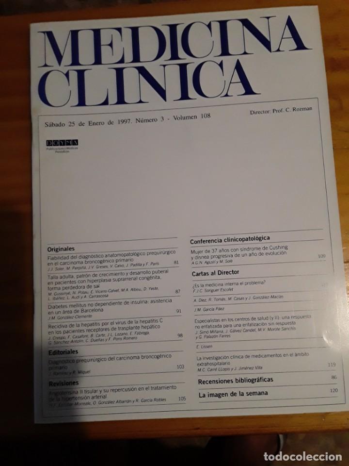 Libri di seconda mano: REVISTA DE MEDICINA, MEDICINA CLINICA, VOL 108, N- 3, 25 DE ENERO 1997.VER INDICE.