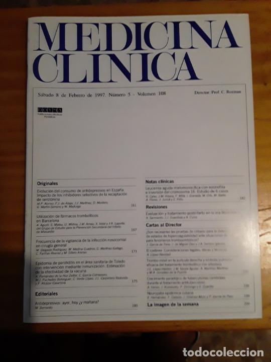 Libri di seconda mano: REVISTA DE MEDICINA, MEDICINA CLINICA, VOL 108, N- 5, 8 DE FEBRERO 1997.VER INDICE.