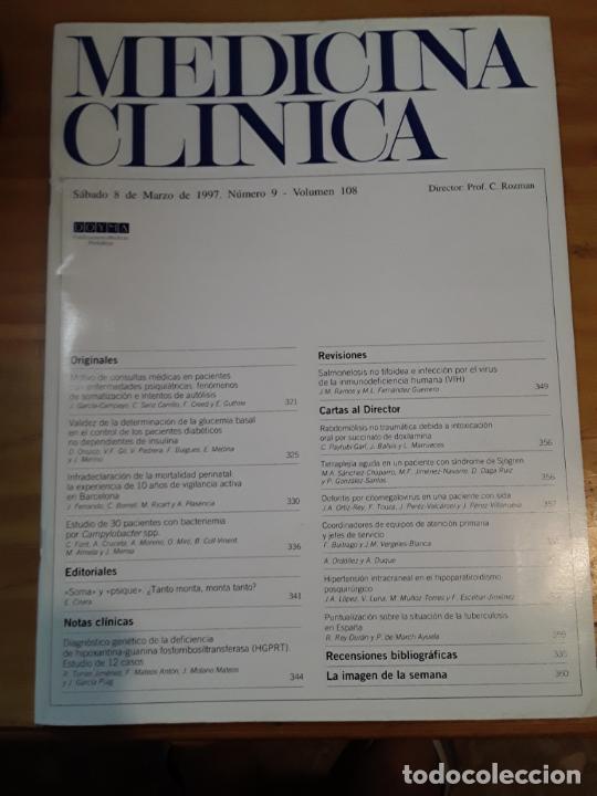 Libri di seconda mano: REVISTA DE MEDICINA, MEDICINA CLINICA, VOL 108, N- 9, 8 DE MARZO 1997..VER INDICE.