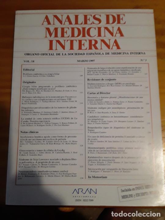 Libri di seconda mano: ANALES DE MEDICINA INTERNA, VOL-14, N-3, MARZO,1997..VER INDICE.