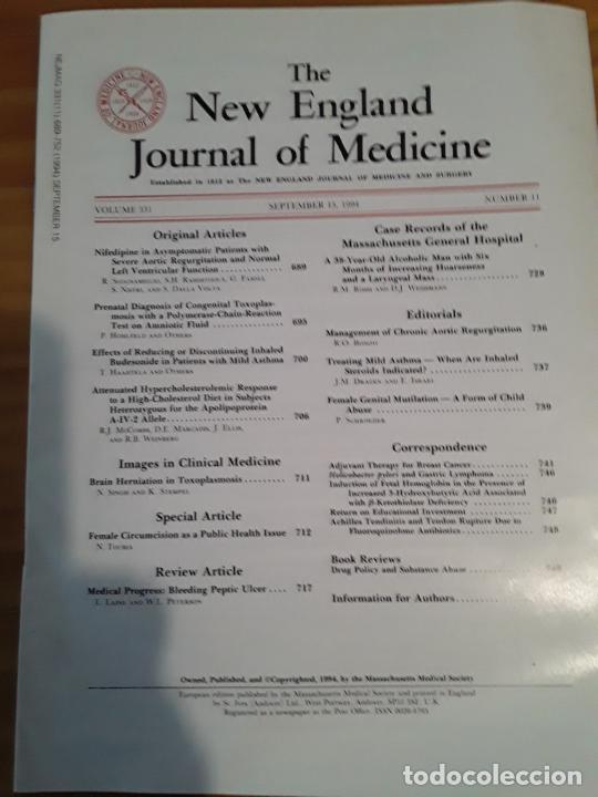 Second hand books: THE NEW ENGLAND JOURNAL MEDICINE, VOL.331, N.11, SEPTEMBER 15, 1994.VER INDICE.