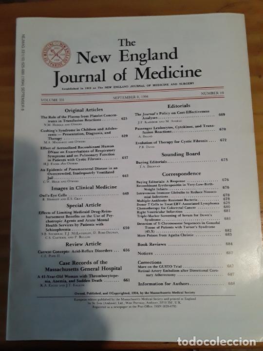 Second hand books: THE NEW ENGLAND JOURNAL MEDICINE, VOL.331, N.10, SEPTEMBER 8, 1994.VER INDICE.