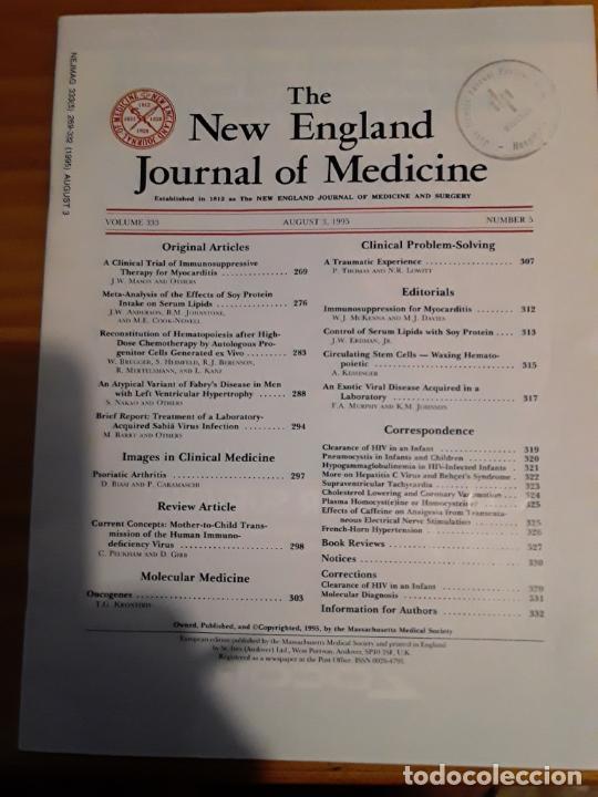Second hand books: THE NEW ENGLAND JOURNAL MEDICINE, VOL.333, N.5, AUGUST 3, 1995. VER INDICE.