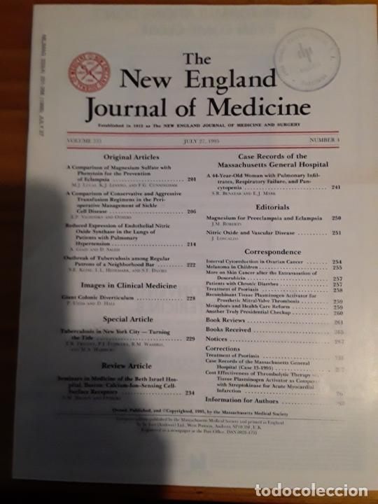 Second hand books: THE NEW ENGLAND JOURNAL MEDICINE, VOL.333, N.4, JULIO 27, 1995. VER INDICE.