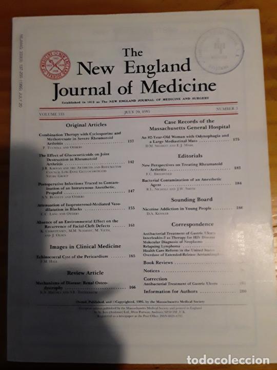 Second hand books: THE NEW ENGLAND JOURNAL MEDICINE, VOL.333, N.3, JULIO 20, 1995. VER INDICE.