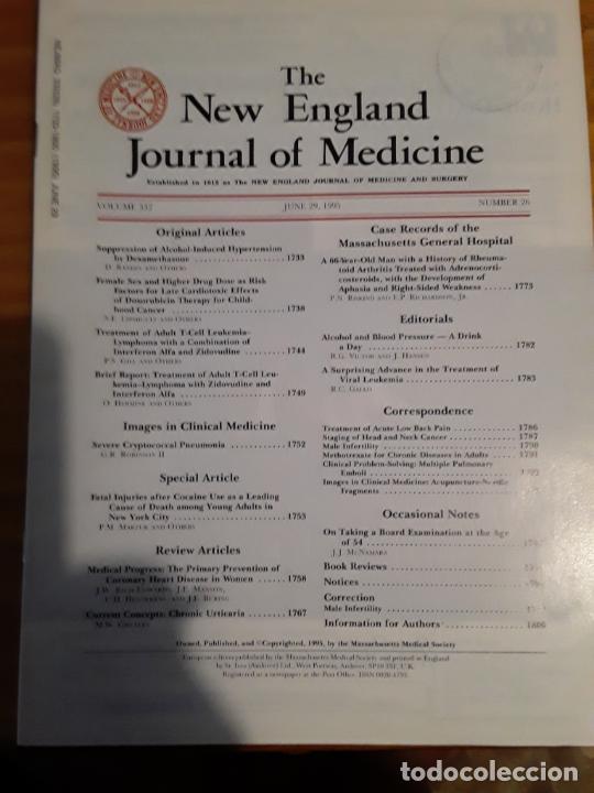 Second hand books: THE NEW ENGLAND JOURNAL MEDICINE, VOL.333, N.26, JUNE 29, 1995.VER INDICE.