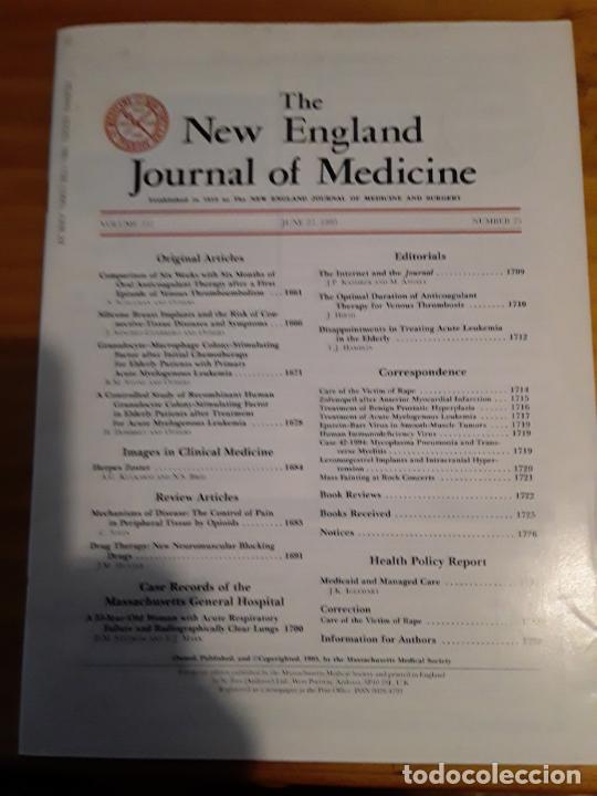Second hand books: THE NEW ENGLAND JOURNAL MEDICINE, VOL.332, N.25, JUNE 22, 1995.VER INDICE.