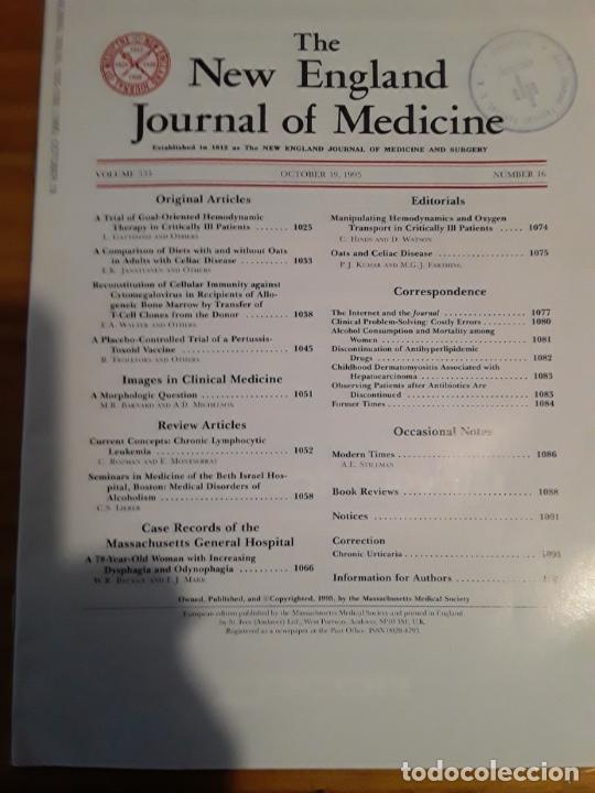 Second hand books: THE NEW ENGLAND JOURNAL MEDICINE, VOL.333, N.16, OCTOBER 19, 1995.VER INDICE.