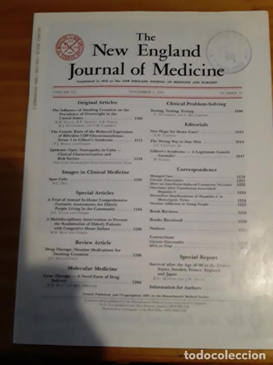 Second hand books: THE NEW ENGLAND JOURNAL MEDICINE, VOL.333, N.18, NOVEMBER 2, 1995.VER INDICE.