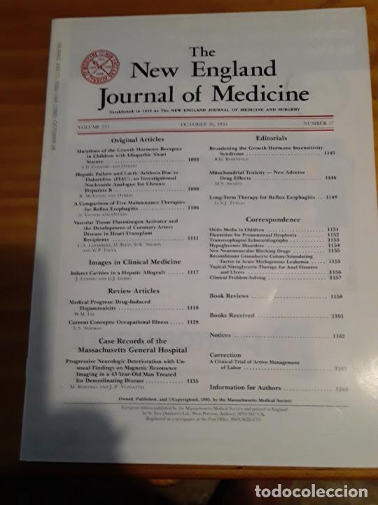 Second hand books: THE NEW ENGLAND JOURNAL MEDICINE, VOL.333, N.17, OCTOBER 26, 1995.VER INDICE.
