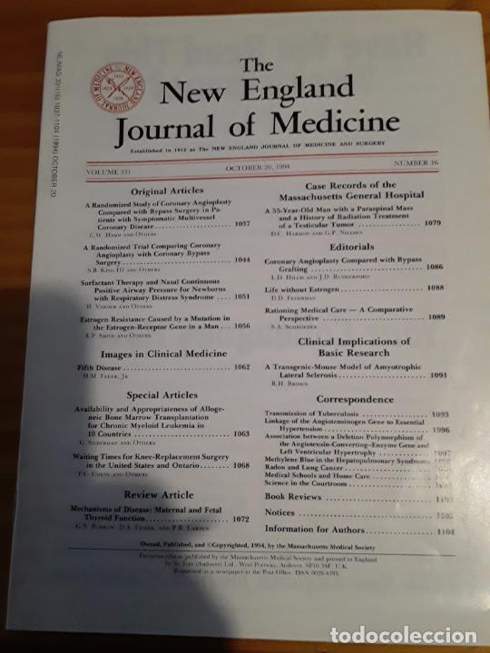 Second hand books: THE NEW ENGLAND JOURNAL MEDICINE, VOL.331, N.16, OCTOBER 20, 1994.VER INDICE.