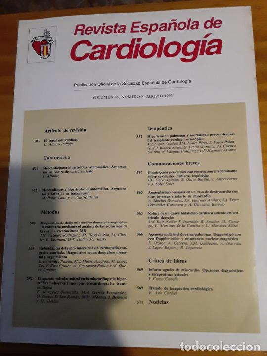 Second hand books: REVISTA ESPA&Ntilde;OLA DE CARDIOLOGIA,VOL.48, N.8,AGOSTO 1995.VER INDICE.