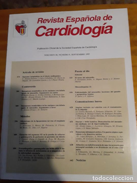 Second hand books: REVISTA ESPA&Ntilde;OLA DE CARDIOLOGIA,VOL.48, N.9,SEPTIEMBRE, 1995.VER INDICE.