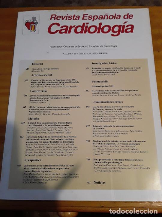 Second hand books: REVISTA ESPA&Ntilde;OLA DE CARDIOLOGIA,VOL.49, N.9,SEPTIEMBRE, 1996. VER INDICE.