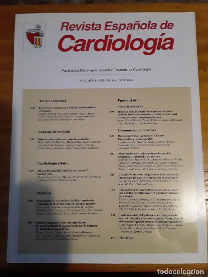 Second hand books: REVISTA ESPA&Ntilde;OLA DE CARDIOLOGIA,VOL.49, N.8,AGOSTO 1996.VER INDICE.