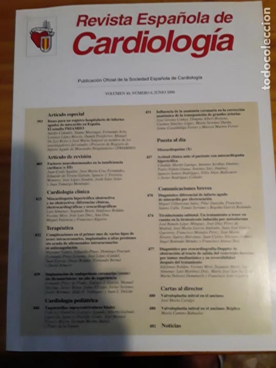 Second hand books: REVISTA ESPA&Ntilde;OLA DE CARDIOLOGIA,VOL.48, N.6,JUNIO , 1996.VER INDICE.