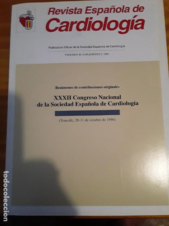 Second hand books: REVISTA ESPA&Ntilde;OLA DE CARDIOLOGIA,VOL.49, SUPLEMENTO 3, 1996.VER INDICE.