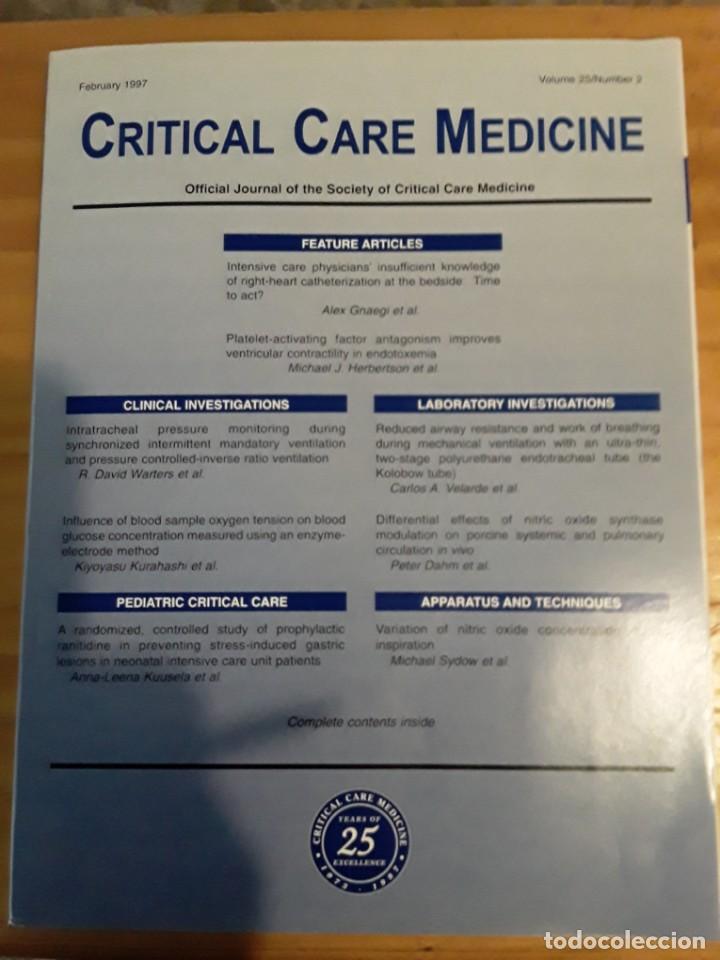 Second hand books: CRITICAL CARE MEDICINE, FEBRUARY 1997,VOL.25, N.2.VER INDICE.