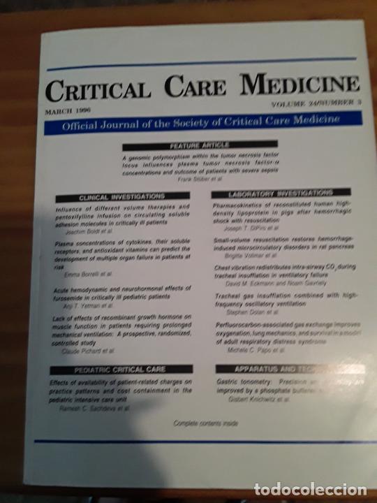 Second hand books: CRITICAL CARE MEDICINE, MARCH 1996,VOL.24, N.3.VER INDICE.