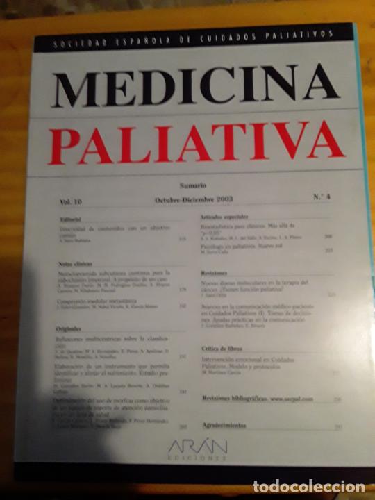 Second hand books: MEDICINA PALIATIVA, VOL.10, N.4, OCT-DIC.2003.VER INDICE.