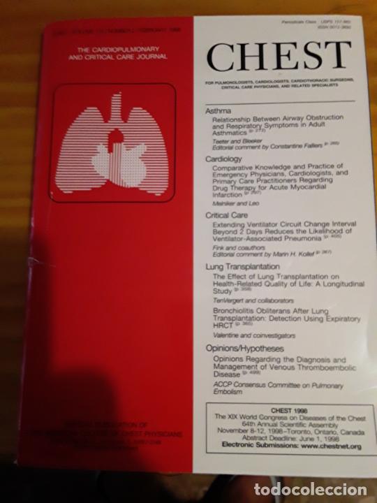 Second hand books: CHEST, THE CARDIOPULMONARY AND CRITICAL CARE JOURNAL, V.113, N.2, FEBRUARY 1998.VER INDICE.